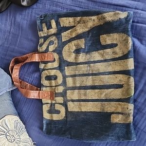 Juicy Couture Jean with Brown Leather Handles Large Tote